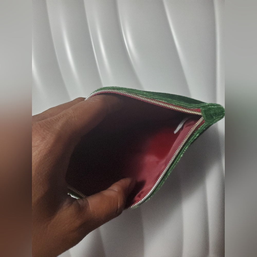 Ipsy Forest Green Suede Pouch EUC - Picture 4 of 4